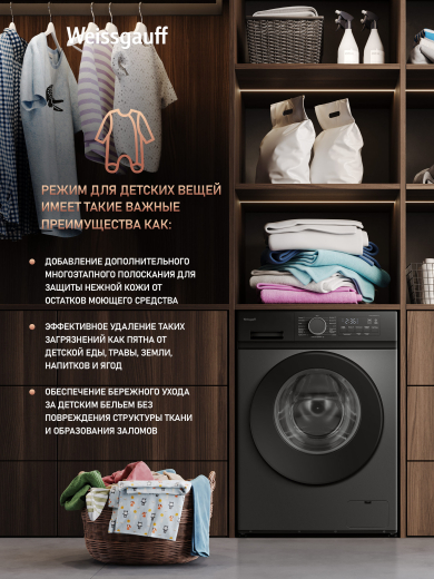 C��������� ������ � ���������� � ����� Weissgauff WM 601411 Inverter Steam Grey