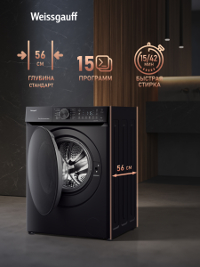 C��������� ������ � ������ ��������, ���������� � ����� Weissgauff WM 59411 Direct Drive Inverter Steam Matt Black