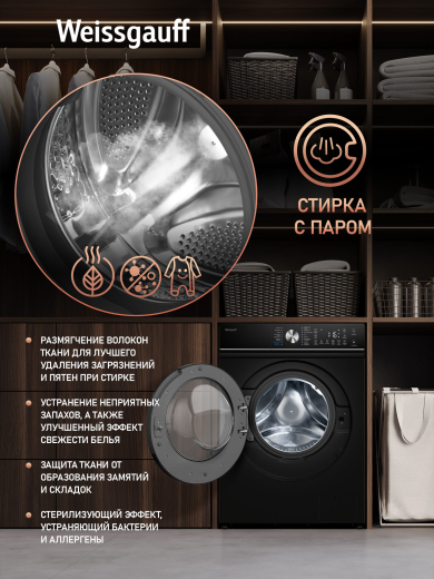 C��������� ������ � ���������� � ����� Weissgauff WM 47147 DC Inverter Steam Black