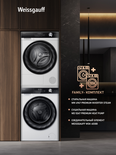 ���������� ������ � ���������� � ����� Weissgauff WM 4947 Premium Inverter Steam