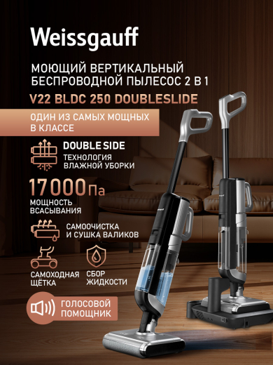 ������ ������������ ������������ ������� (2 � 1: ����� � ������� ������) Weissgauff V22 BLDC 250 Graphite DoubleSide AquaPro SelfDry