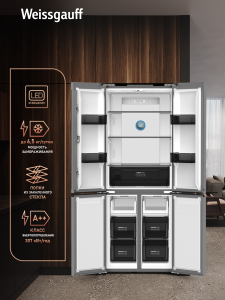 ��������������� ����������� � ���������� Weissgauff WCD 450 Inverter Total NoFrost Slot-In Grafit