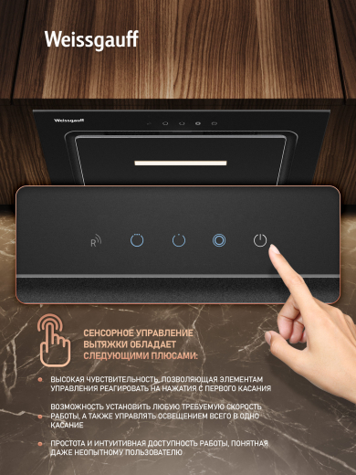 �������� ������������ ������� Weissgauff Aura 456 Touch Black Glass