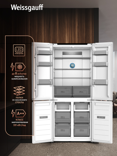 ��������������� ����������� � ���������� Weissgauff WCD 500 Inverter Total NoFrost Slot-In White