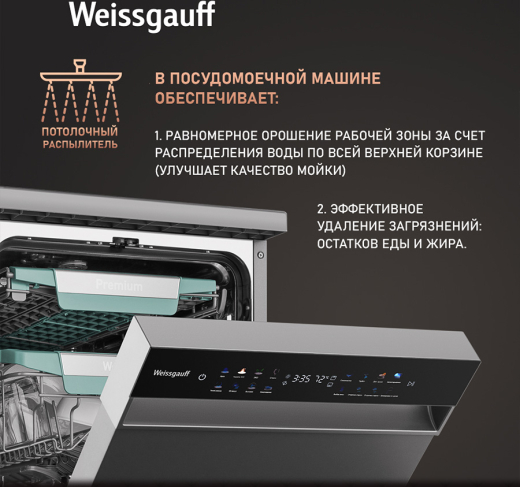 ������������� ������ c ����-����������� � ���������� Weissgauff DW 4539 Inverter Touch AutoOpen Inox