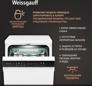 ������������� ������ c ����-����������� � ���������� Weissgauff DW 4539 Inverter Touch AutoOpen White