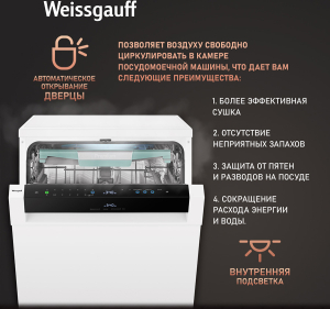 ������������� ������ � ����-����������� � ���������� Weissgauff DW 6114 Inverter Touch AutoOpen White