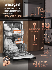������������ ������������� ������ � ����� �� ���� Weissgauff BDW 4525 D Infolight
