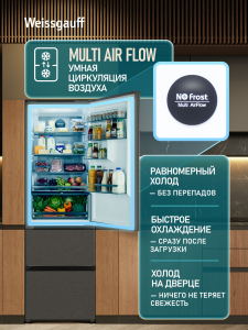 ��������������� ����������� Weissgauff WFD 420 Total NoFrost Inverter Dark Inox