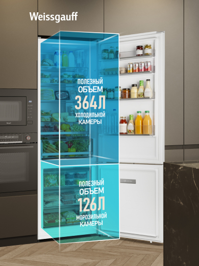 ��������������� ����������� � ���������� Weissgauff WRK 2070 D Premium Inverter Total Nofrost White