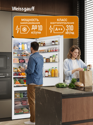 ��������������� ����������� � ���������� Weissgauff WRK 2070 D Premium Inverter Total Nofrost White