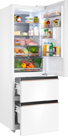 ��������������� ����������� Weissgauff WFD 420 Total NoFrost Inverter White Glass