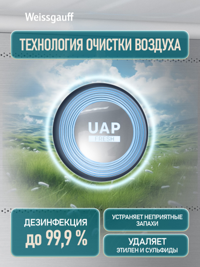��������������� ����������� � ���������� Weissgauff WRK 2070 D Premium Inverter Total Nofrost Grey Glass