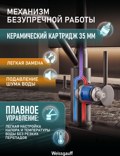 �������� ��������� Weissgauff WKF 3412 Dark Grey Pure Water