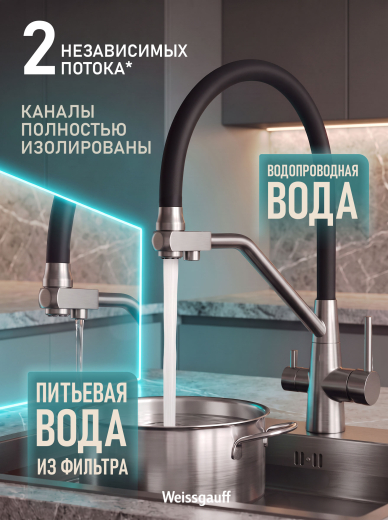 �������� ��������� Weissgauff WKF 3422 inox/black pure water