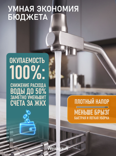 �������� ��������� Weissgauff WKF 3422 inox/black pure water