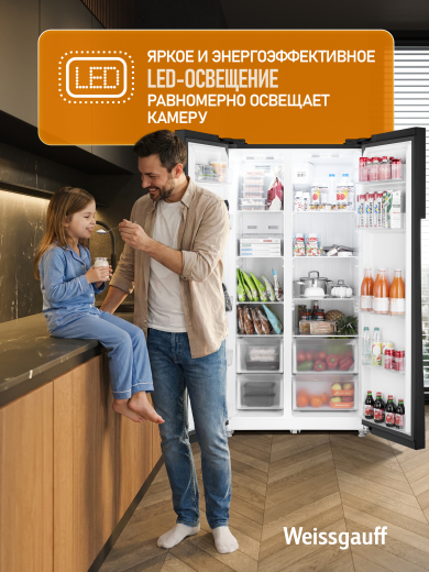 ��������������� ����������� � ���������� Weissgauff WSBS 550 Inverter NoFrost Black