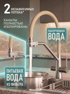 �������� ��������� Weissgauff WKF 3422 inox/beige pure water