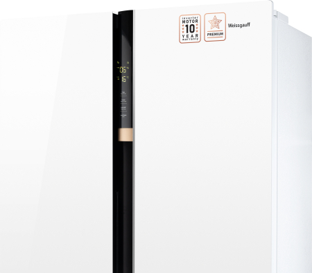 Отдельностоящий холодильник с инвертором Weissgauff WSBS 590 WG NoFrost Inverter Premium