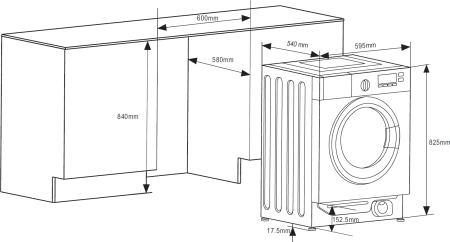 Встраиваемая стиральная машина c инвертором и сушкой Weissgauff WMDI 6148 D