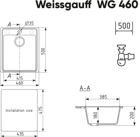 Мойка Weissgauff WG 46001 White 