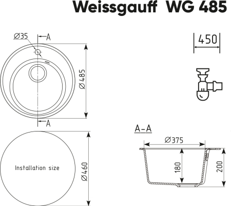 Мойка Weissgauff WG 48501 White