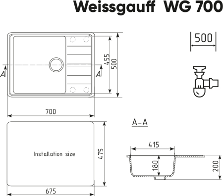 Мойка Weissgauff WG 70001 White