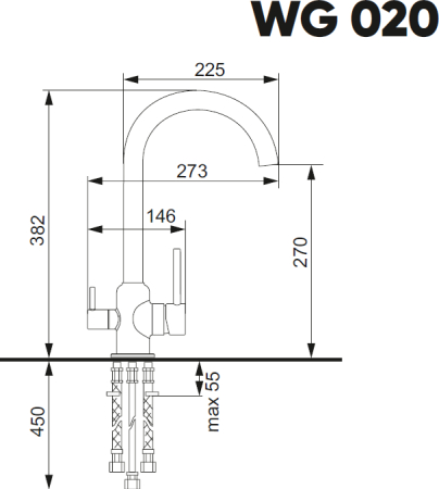 Смеситель Weissgauff WG 020304 Steel