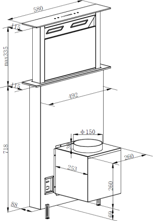      Weissgauff Down Draft Lich 60 WH Sensor