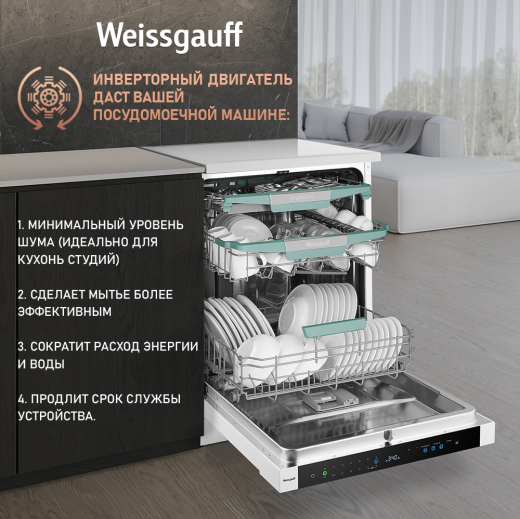 ������������� ������ � ����-����������� � ���������� Weissgauff DW 6114 Inverter Touch AutoOpen White