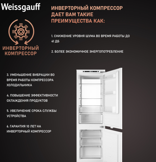 ������������ ����������� � ���������� Weissgauff WRKI 178 Total NoFrost Premium EcoFresh