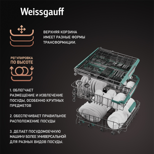 ������������� ������ � ����-����������� � ���������� Weissgauff DW 6114 Inverter Touch AutoOpen Black