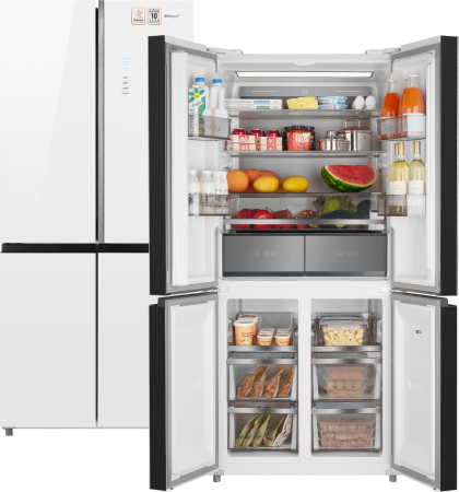     Weissgauff WCD 590 Nofrost Inverter Premium EcoFresh White Glass