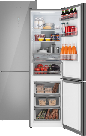   Weissgauff WRK 195 D Full NoFrost Dark Grey Glass 