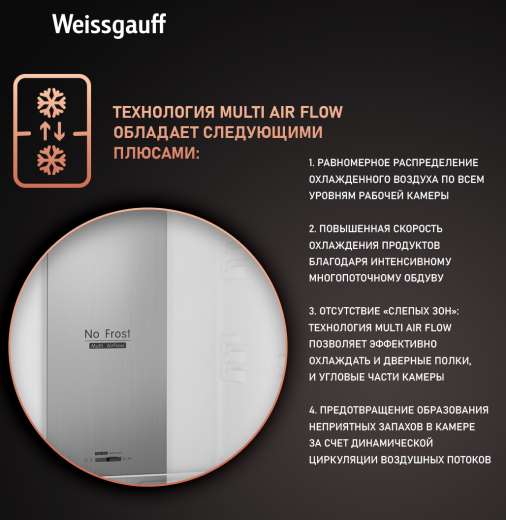 ��������������� ����������� Weissgauff WRK 195 D Full NoFrost Rock Glass