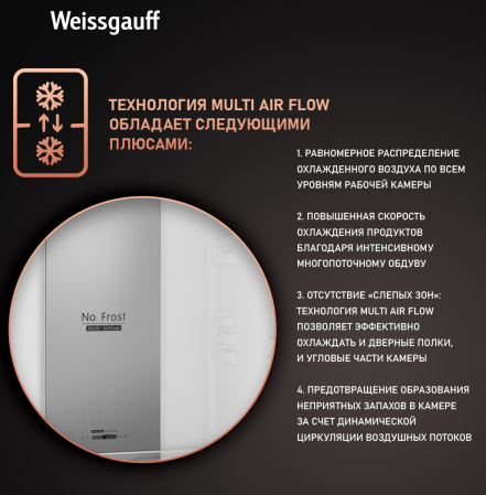   Weissgauff WRK 195 D Full NoFrost Inox Glass