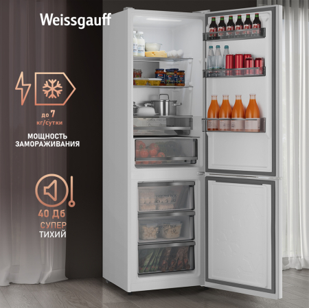   Weissgauff WRK 195 D Full NoFrost White Rock Glass