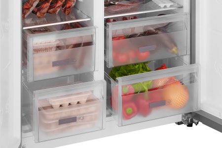     Weissgauff WSBS 600 NoFrost Inverter Inox Glass