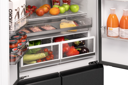   Weissgauff WFD 450 Built-in Inverter NoFrost Dark Inox