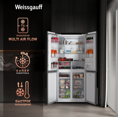     Weissgauff WCD 450 White Rock Glass NoFrost Inverter