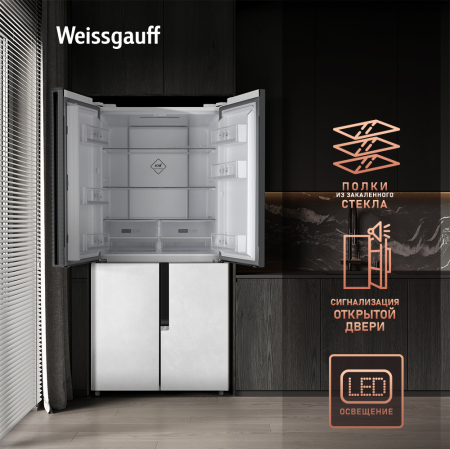     Weissgauff WCD 450 White Rock Glass NoFrost Inverter