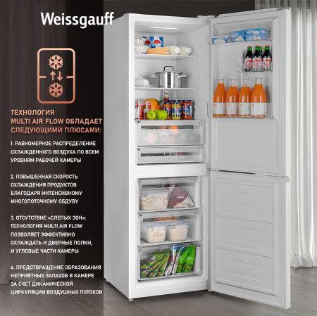     Weissgauff WRK 185 Total NoFrost Inverter White Glass