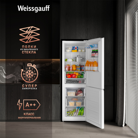     Weissgauff WRK 185 Total NoFrost Inverter White Glass