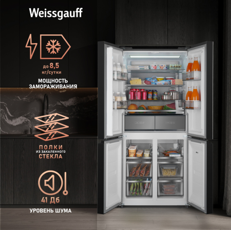     Weissgauff WCD 590 NoFrost Inverter Premium EcoFresh Inox Glass