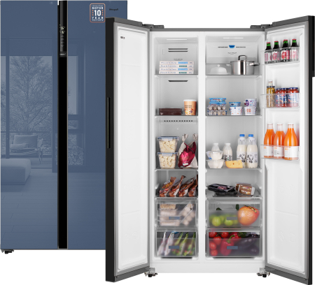     Weissgauff WSBS 600 NoFrost Inverter Blue Glass