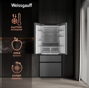   Weissgauff WFD 450 Built-in Inverter NoFrost Inox