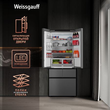   Weissgauff WFD 450 Built-in Inverter NoFrost Inox
