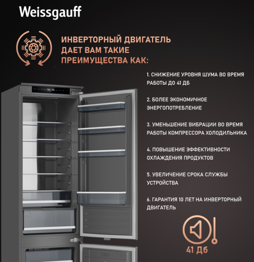 ������������ ����������� � ���������� Weissgauff WRKI 2000 Total NoFrost Inverter Premium Ecofresh Inox
