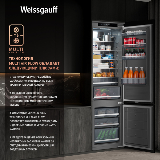 ������������ ����������� � ���������� Weissgauff WRKI 2000 Total NoFrost Inverter Premium Ecofresh Inox