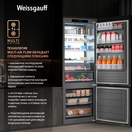     Weissgauff WRKI 1970 Total NoFrost Inverter Premium Ecofresh Inox